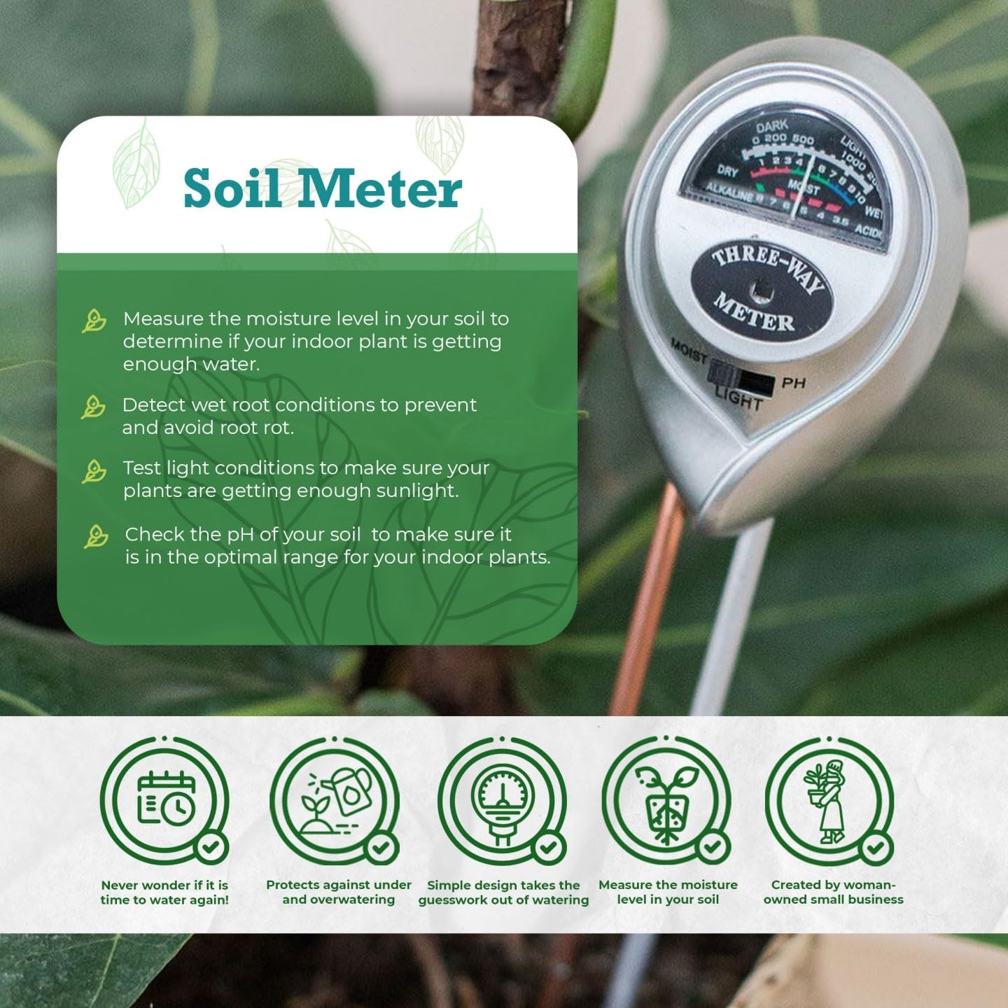 Houseplant Resource Center 3-in-1 Soil Meter
